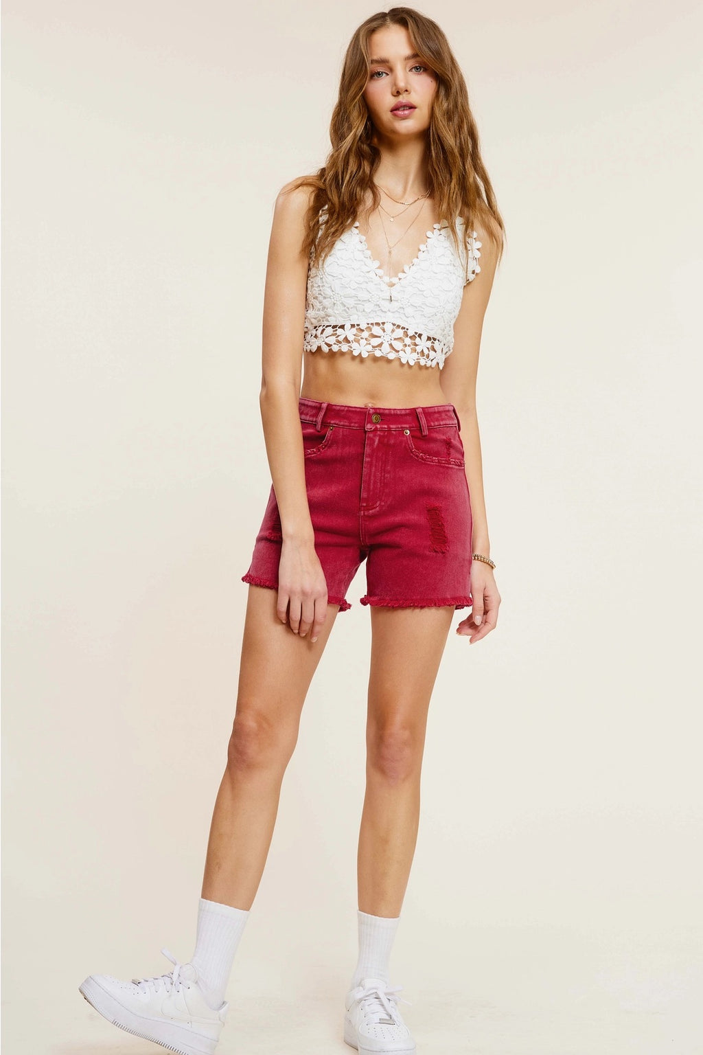 STRATEGY MinWash FrayHem Denim Shorts