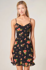 ENGLISH ROSE Floral TieStrap Ruffle Dress