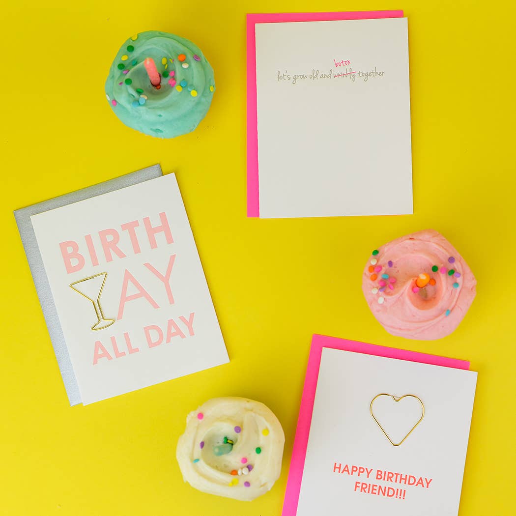CG HAPPY BIRTHDAY FRIEND - Heart Paper Clip Letterpress Card
