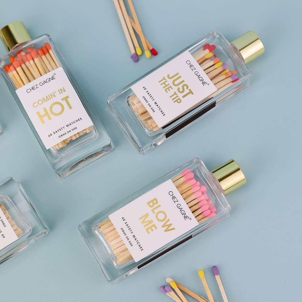 Blow Me Matches - Glass Bottle Matchsticks Pink