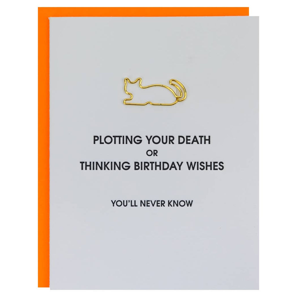 PLOTTING YOUR DEATH - Letterpress Paper Clip Greeting Card