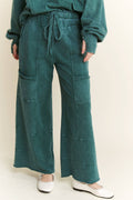 ECHOES Mineral Wash WideLeg Crop Loung Pants