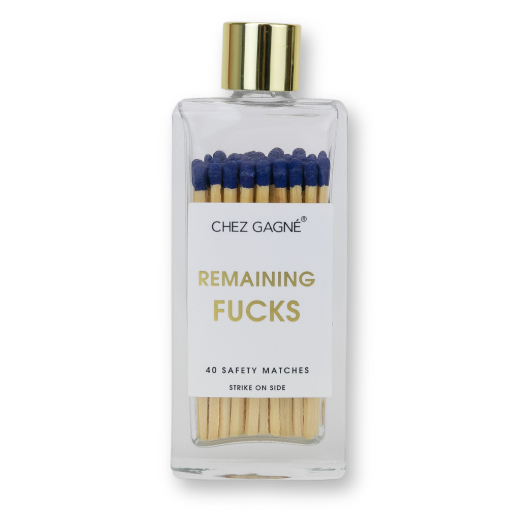 CG Remaining Fucks Matches - Glass Bottle Matchsticks - Blue