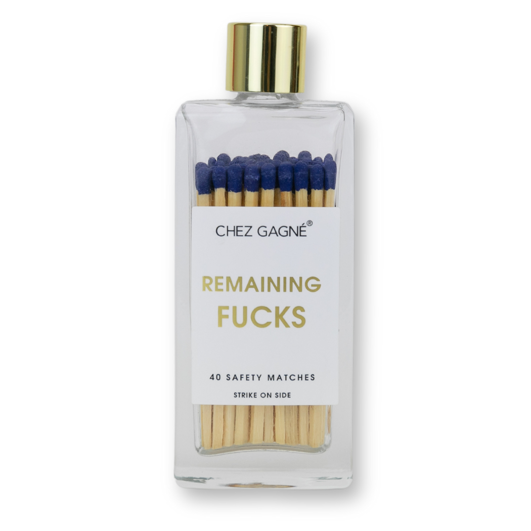 CG Remaining Fucks Matches - Glass Bottle Matchsticks - Blue