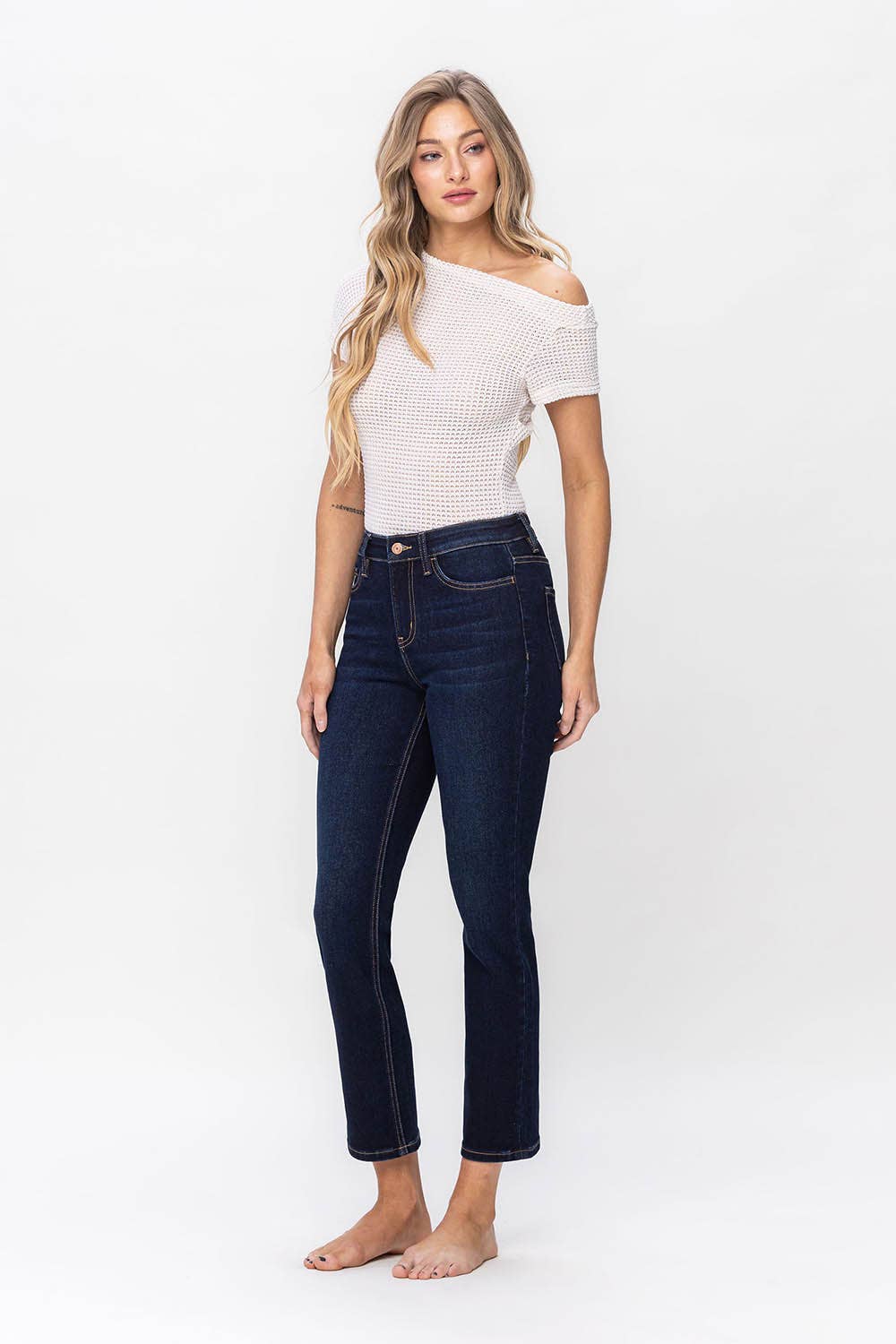 VERVET by Flying Monkey JEANNE HiRise Ankle Slim Straight Leg Jean