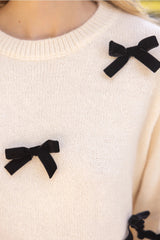 CACHÉ Scattered Bows PrincessSleeve Sweater Top