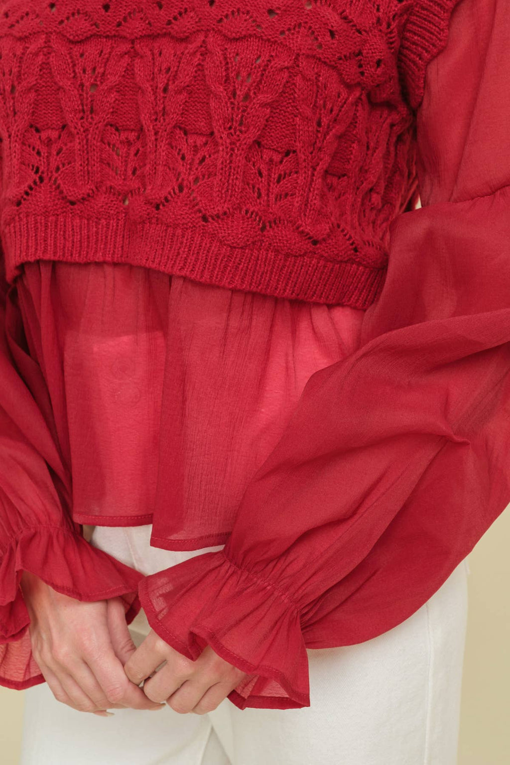 CELESTE Crochet Layered Twofer Top