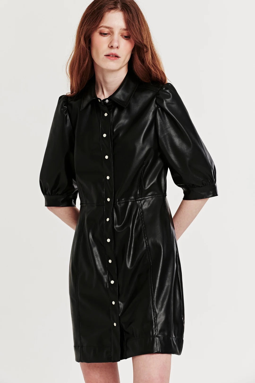DEAR JOHN VeganLeather OPHELIA ButtonDown Dress