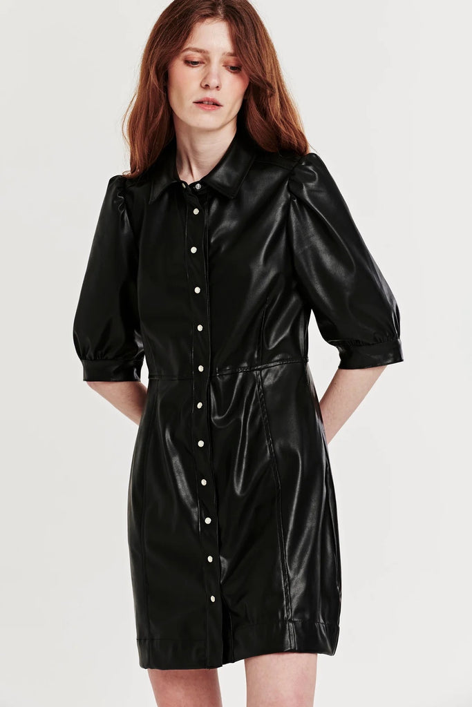 faux leather twofer dress