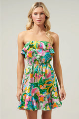 LANAI Floral Satin Convertible Dress