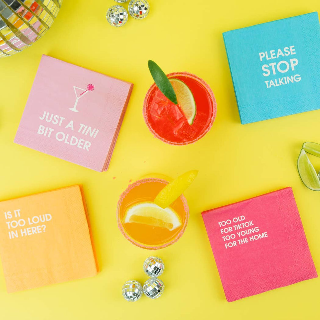 Too Old For TikTok - Colorful Cocktail Napkins