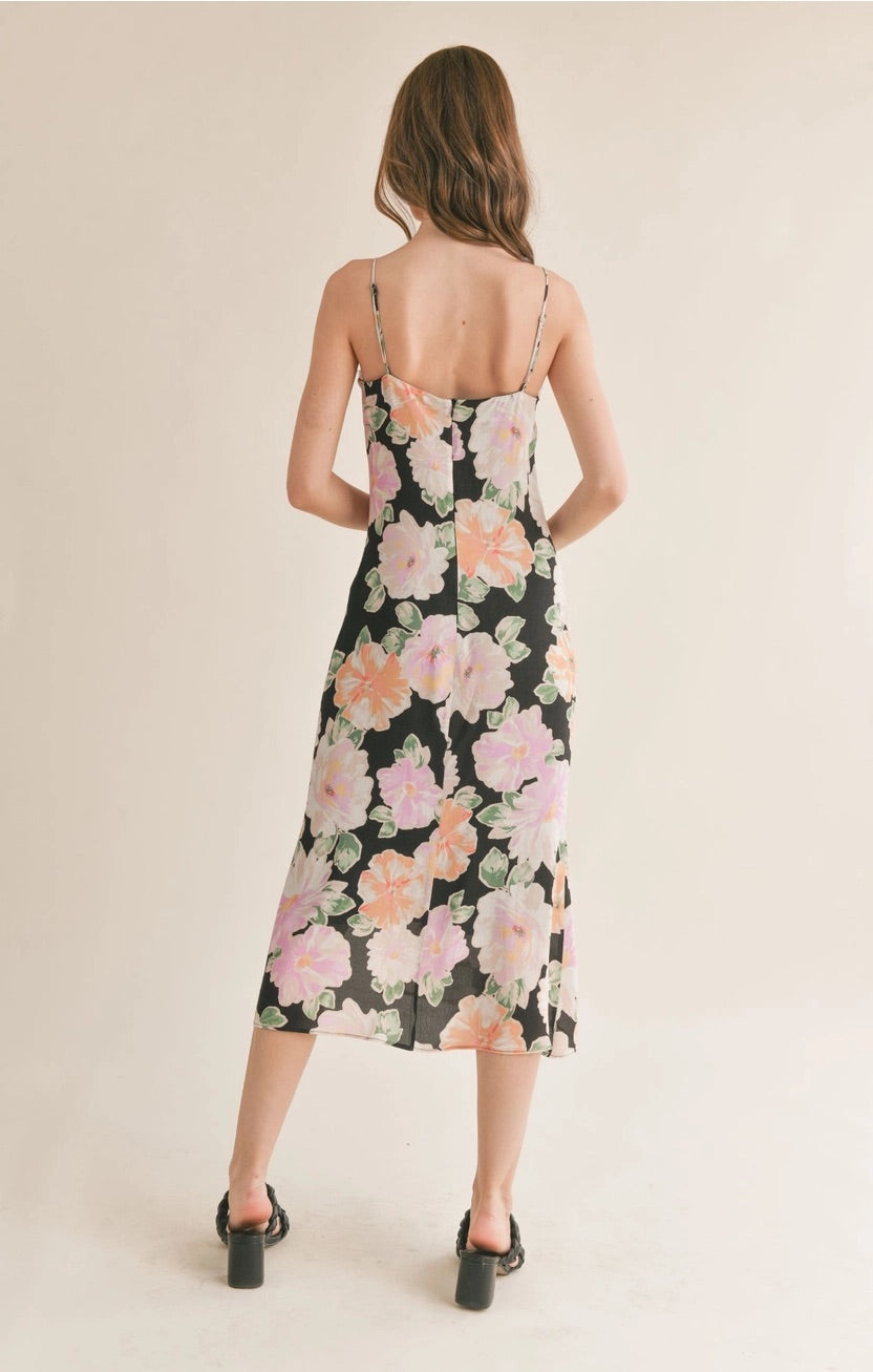 MEADOWS Floral Slip Midi Dress