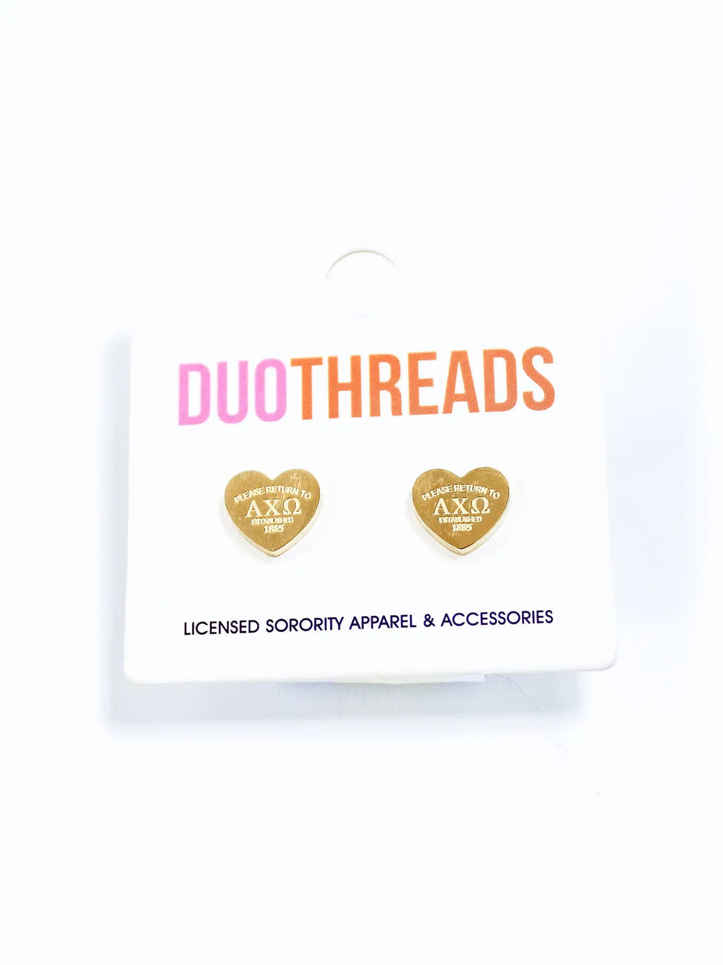 DUOTHREADS Sorority HEART Earrings