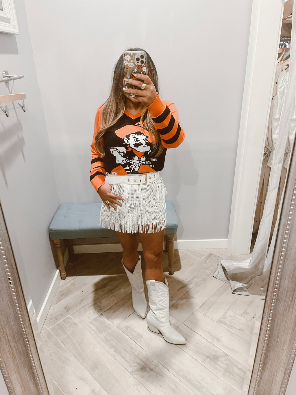 EMERSON STREET Team PISTOL PETE V-Neck OSU Sweater