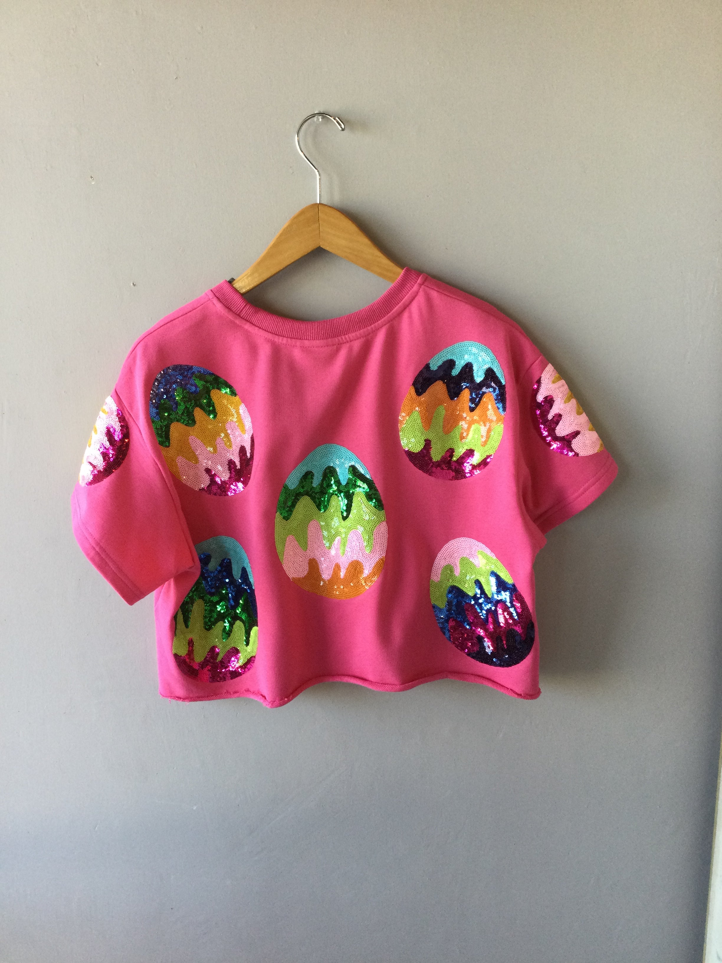 QUEEN OF SPARKLES Sequin GROOVY EASTER EGG Top