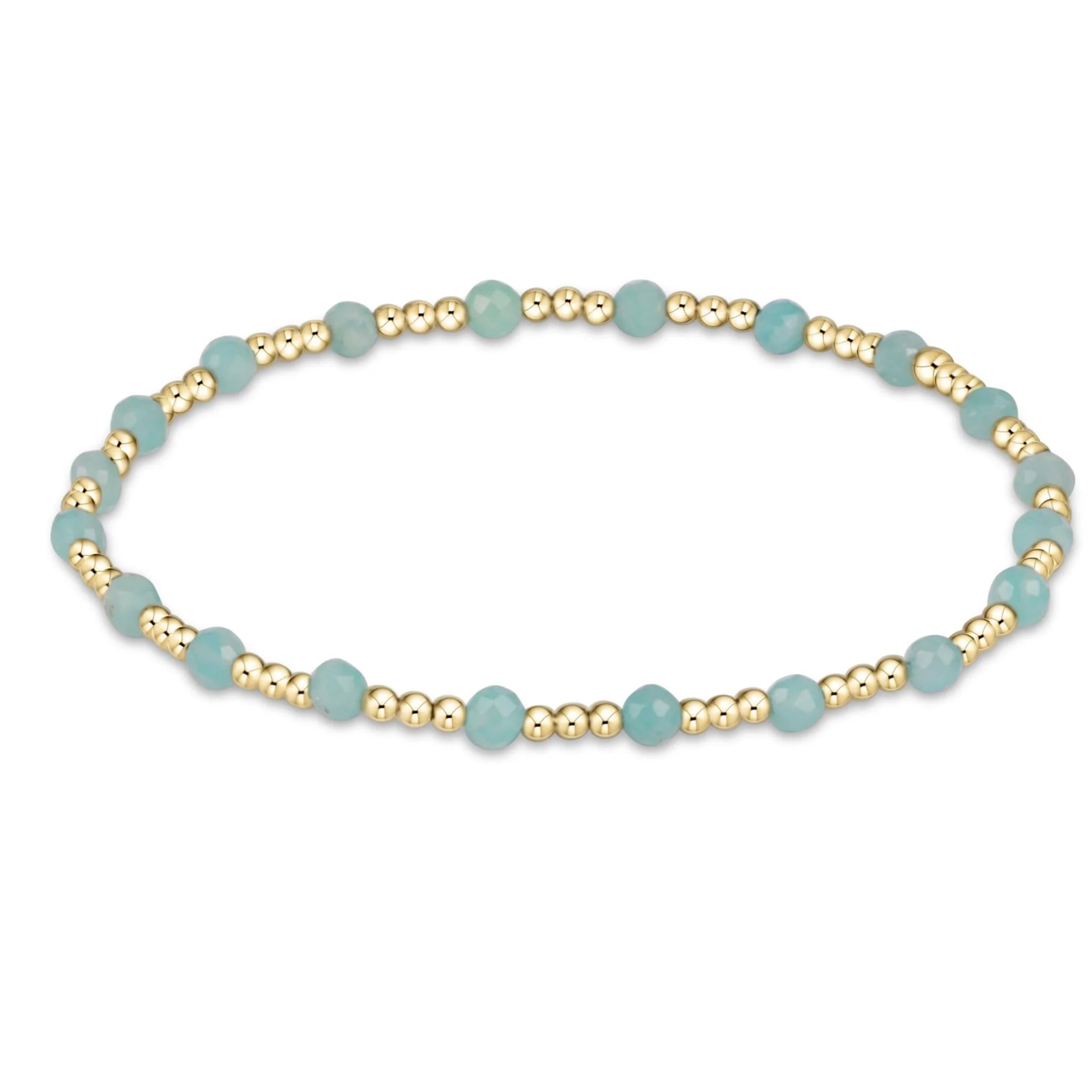 Enewton Gemstone Gold SINCERITY Pattern 3mm Bead Bracelet - AMAZONITE