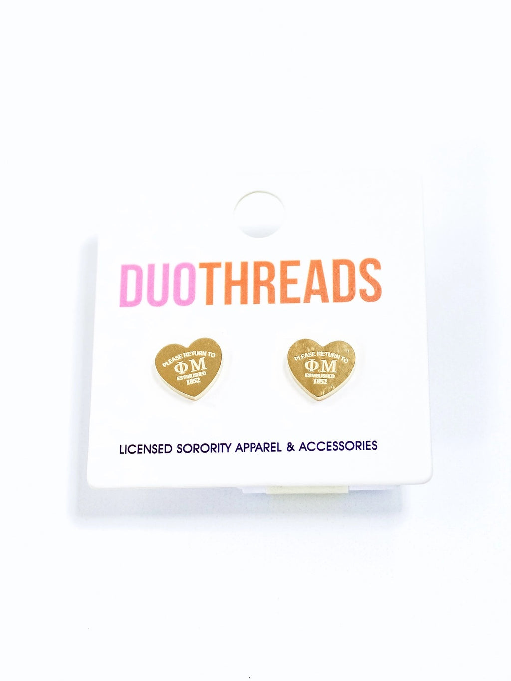 DUOTHREADS Sorority HEART Earrings