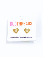 DUOTHREADS Sorority HEART Earrings