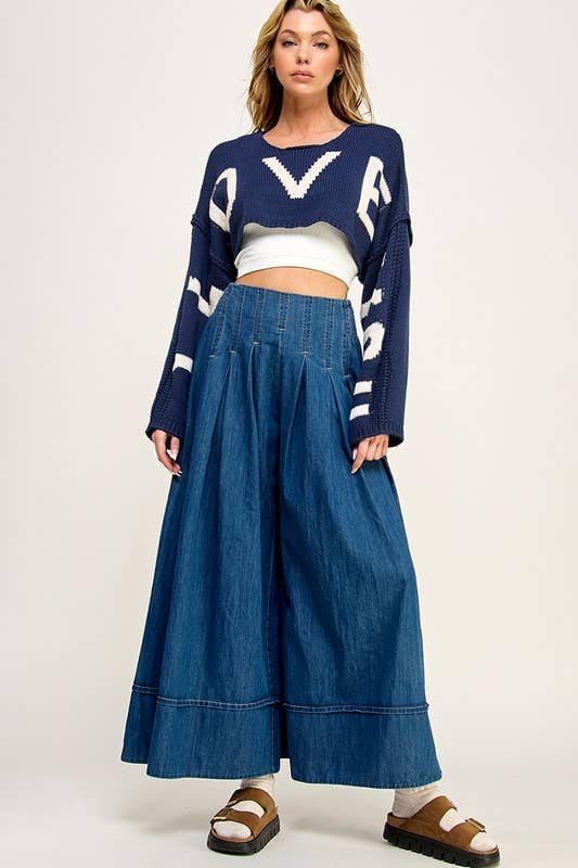DASHING Denim Palazzo Pant