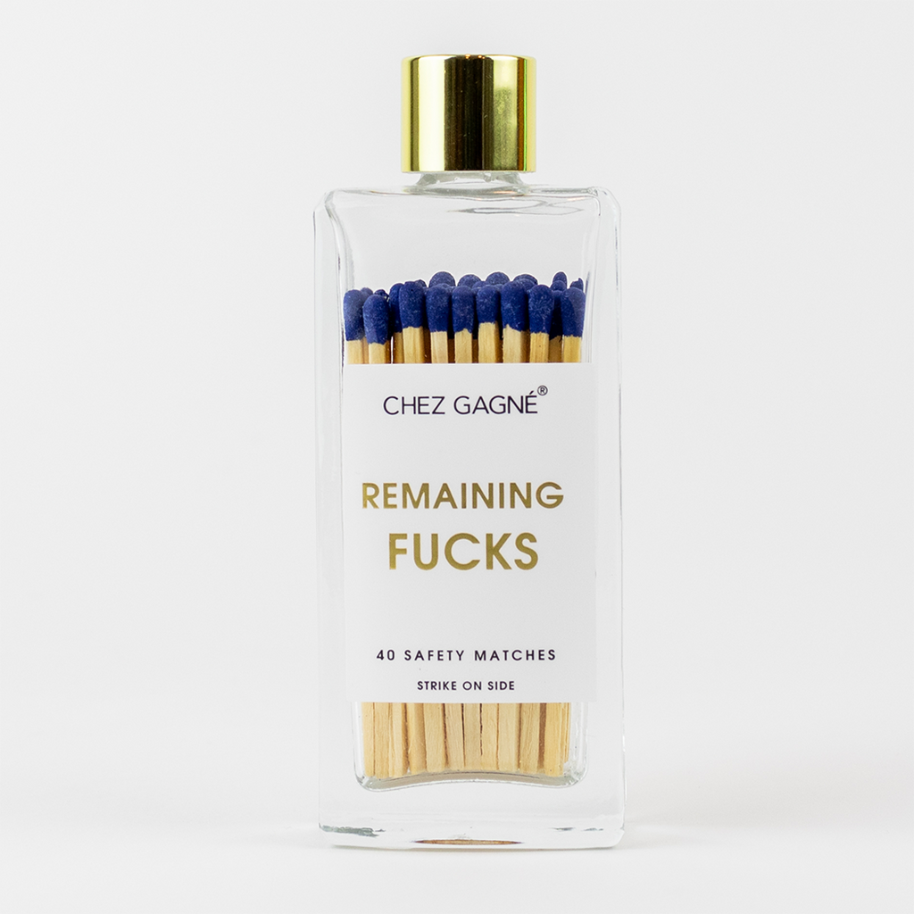 CG Remaining Fucks Matches - Glass Bottle Matchsticks - Blue