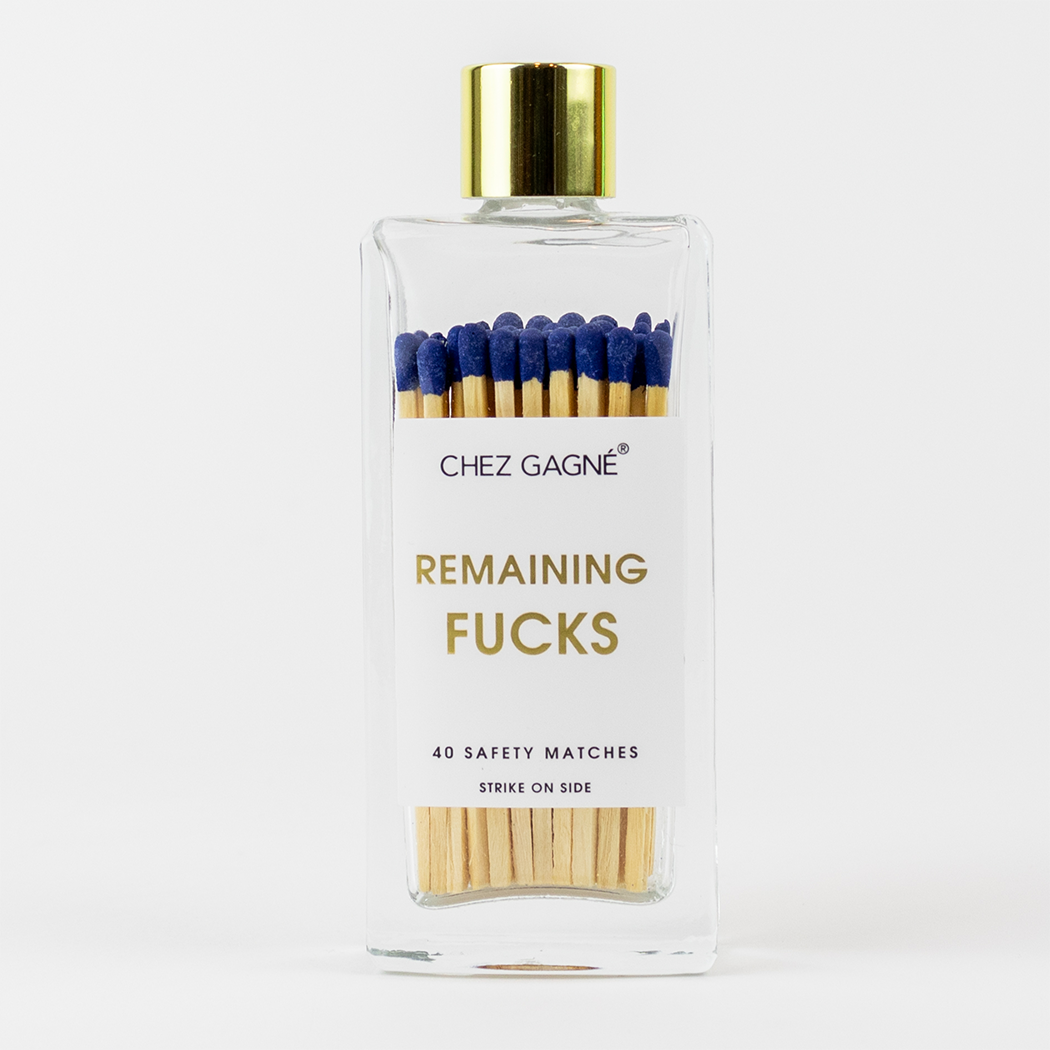 CG Remaining Fucks Matches - Glass Bottle Matchsticks - Blue