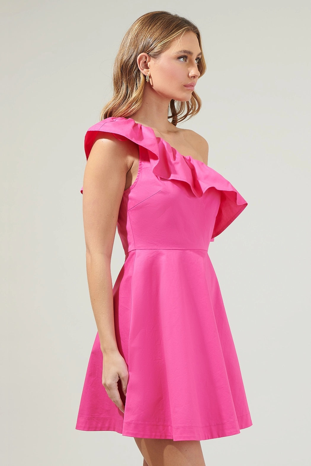 Searcy Ruffle OneShoulder Fit&Flare Dress