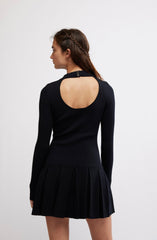 FREE PEOPLE RibKnit EMMY MockNeck PleatSkirt Dress