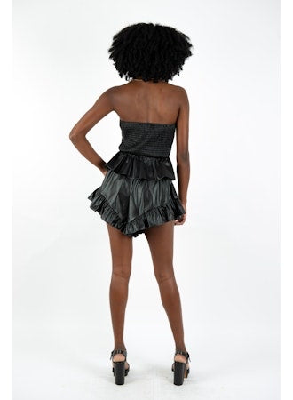 MEET ME IN SANTORINI Vegan Leather KATE Corset Top￼