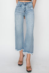 VIRGO HiRise WideLeg FrayHem Crop Jean