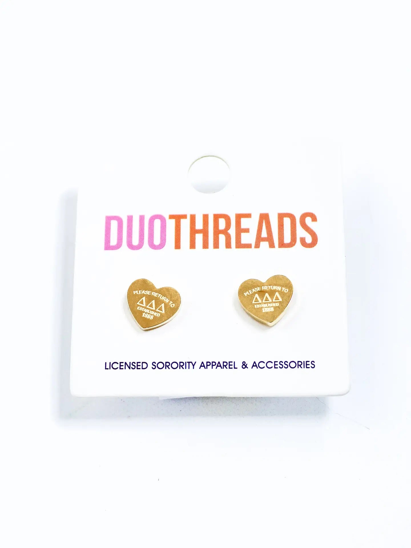 DUOTHREADS Sorority HEART Earrings