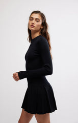 FREE PEOPLE RibKnit EMMY MockNeck PleatSkirt Dress