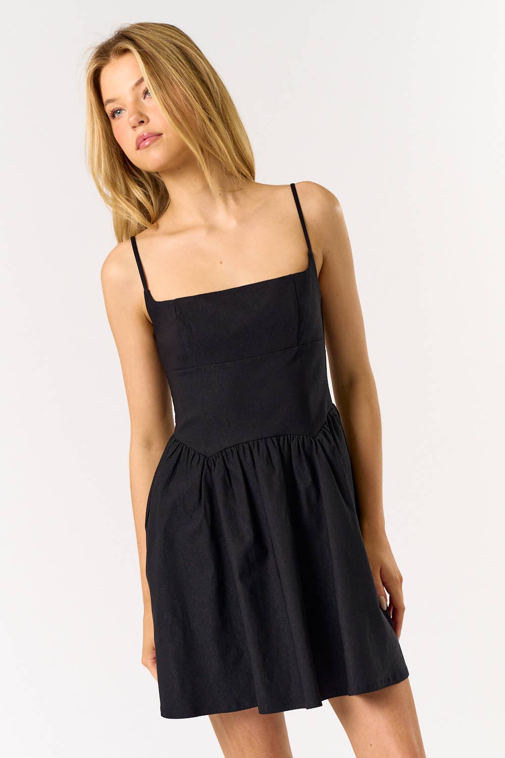 BD25319 FIT & FLARE MINI DRESS: IVORY / SMALL