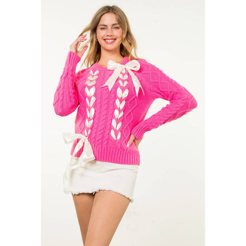 LOCKE Ribbon Detail Knit Sweater Top