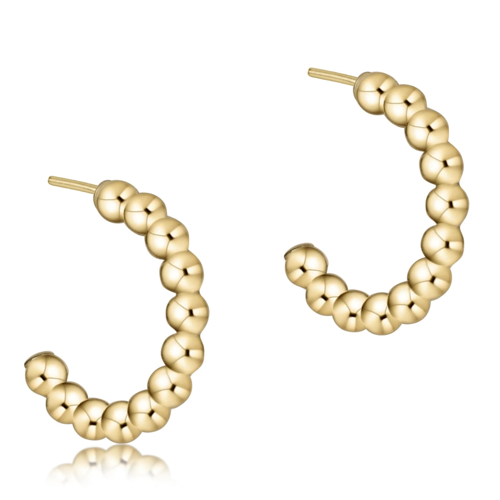 ENEWTON Beaded Classic 1" Post Hoop Earring- 3mm Gold