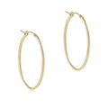 ENewton Oval Gold 2” Gold Earring - Textured