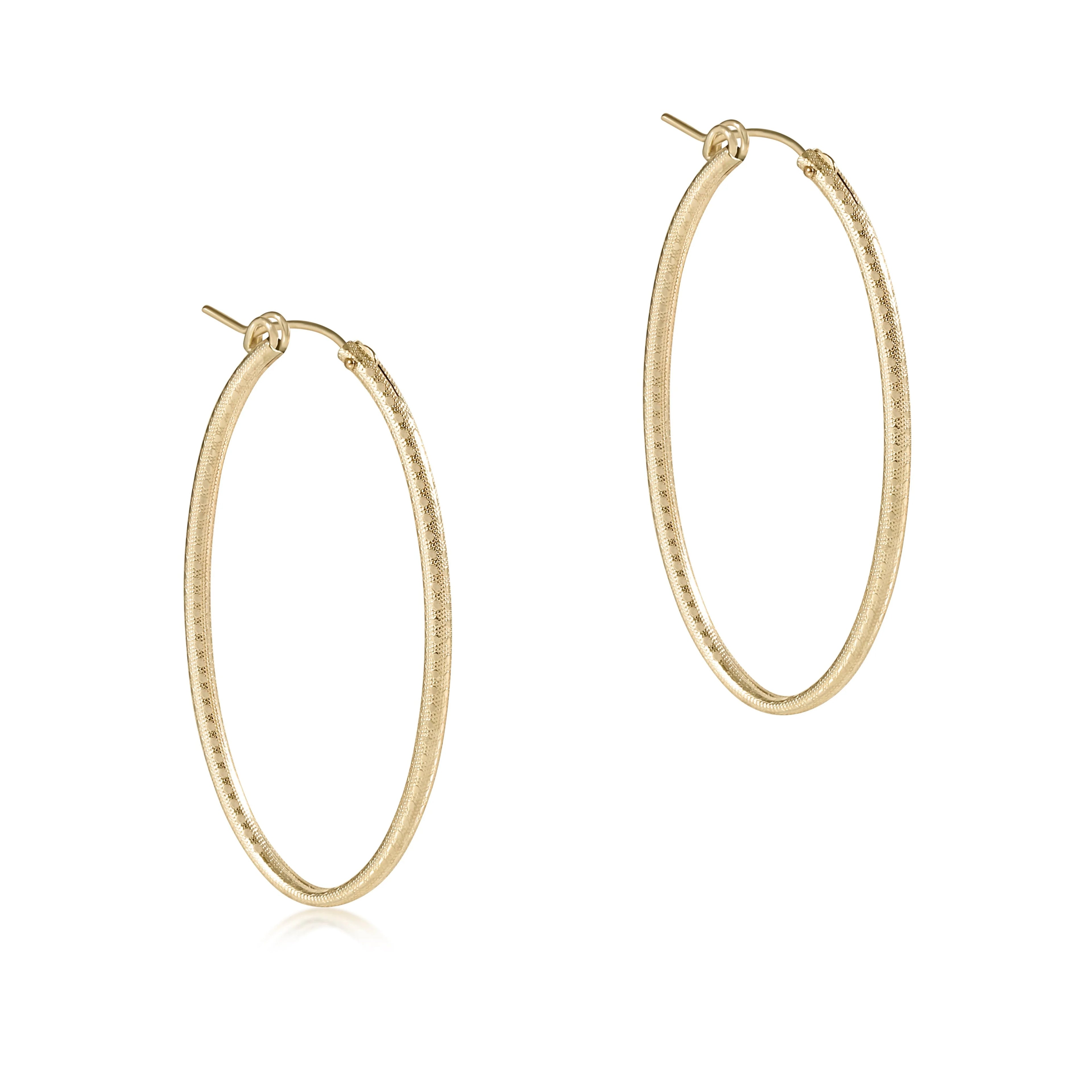 ENewton Oval Gold 2” Gold Earring - Textured