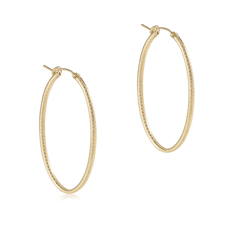 ENewton Oval Gold 2” Gold Earring - Textured