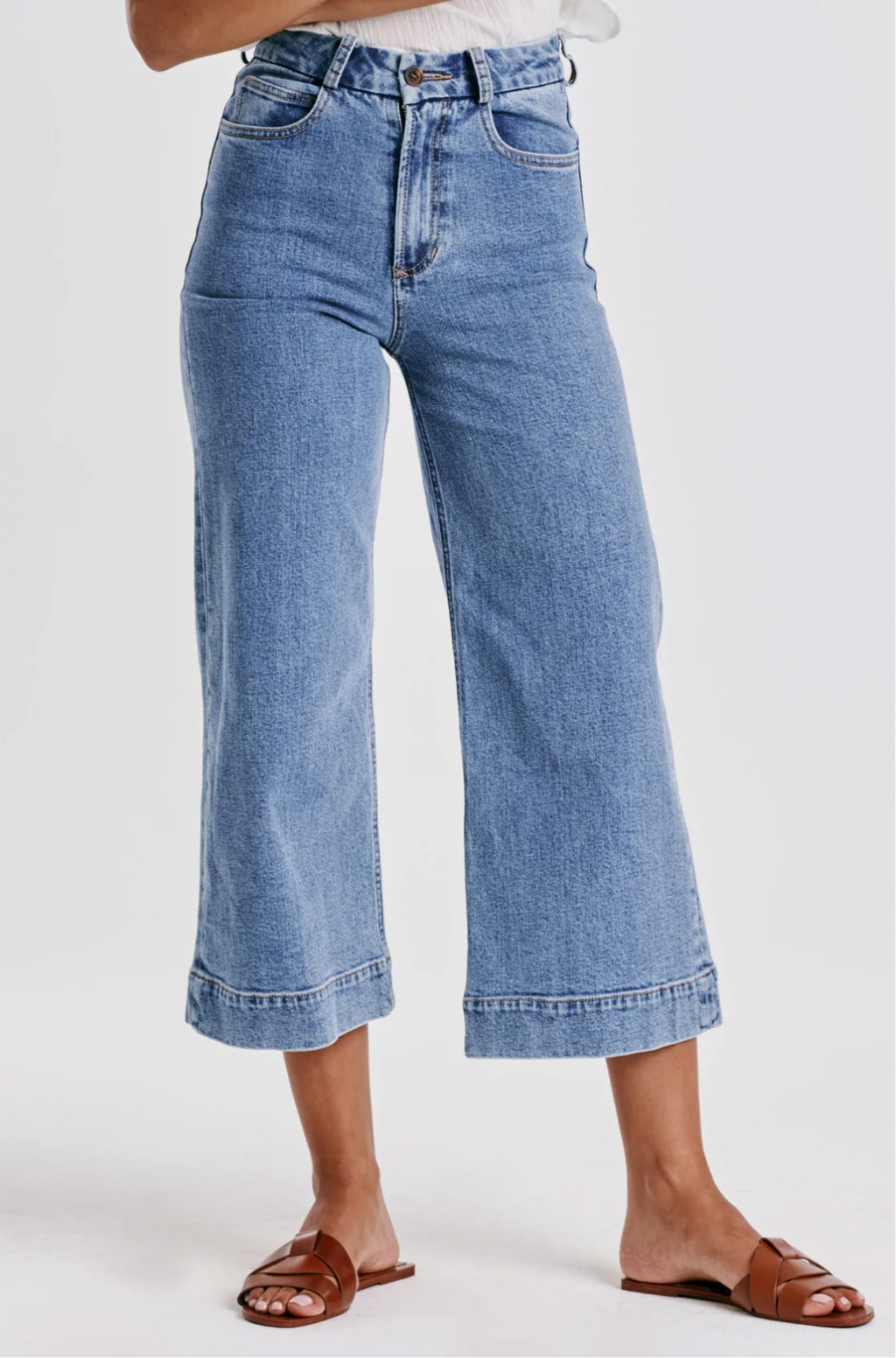 DEAR JOHN AUDREY SUPER HIGH RISE CROPPED WIDE LEG JEANS SHERIDAN