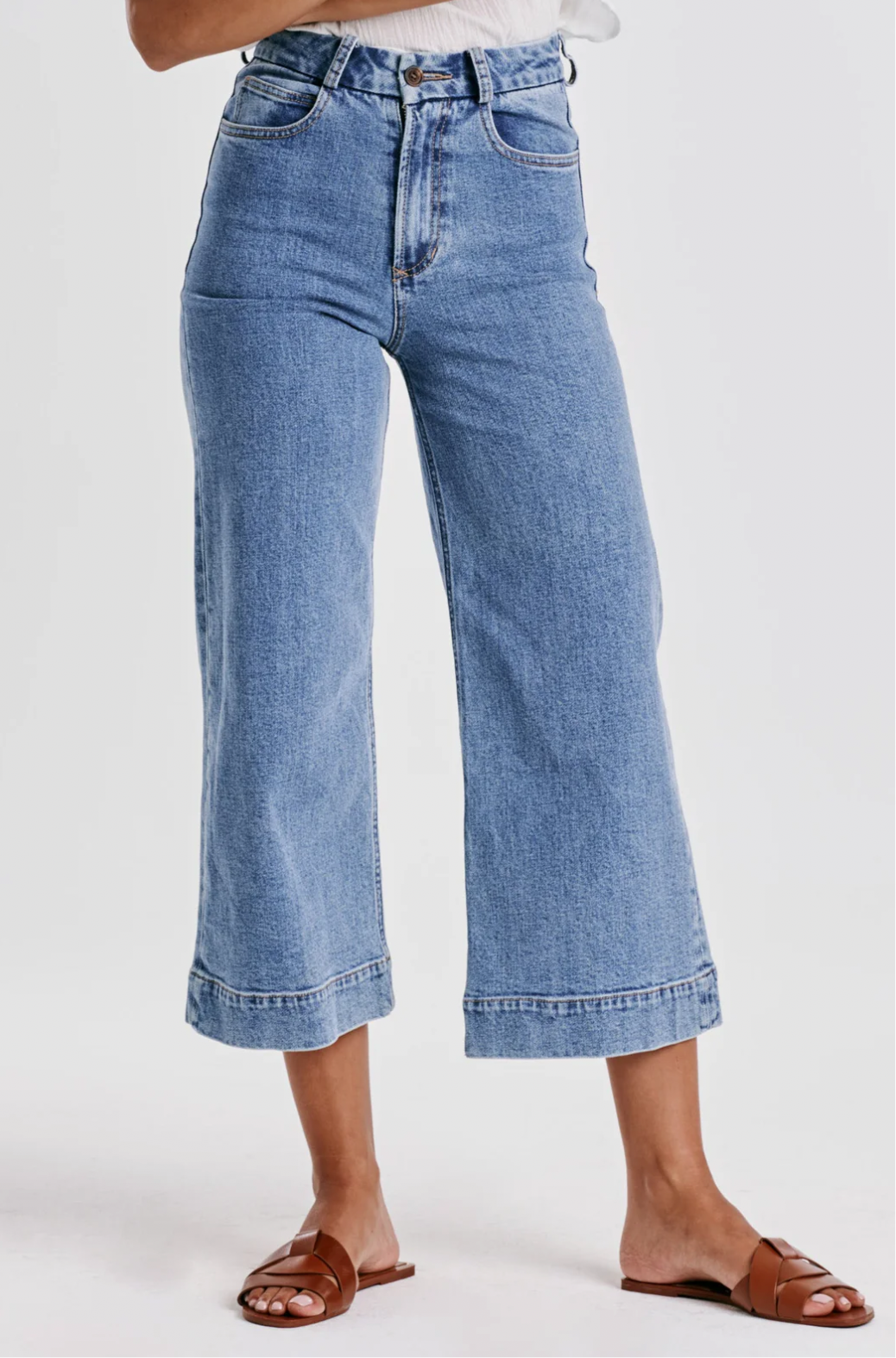 DEAR JOHN AUDREY SUPER HIGH RISE CROPPED WIDE LEG JEANS SHERIDAN