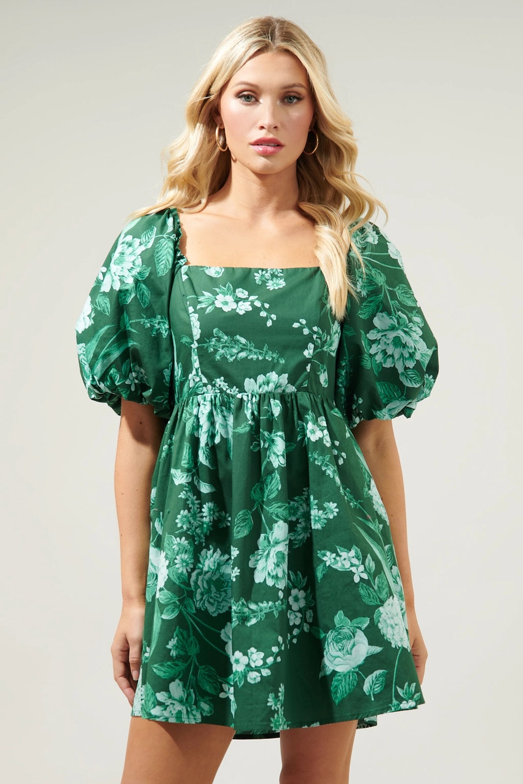 PASCAL Floral PuffSleeve Babydoll Dress