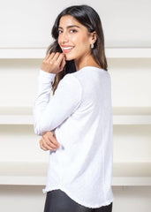 BOBI V-Neck CLAIMS Center Seam SlubJersey Top