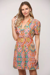 VERONA Paisley Print LinenBlend Blazer Dress