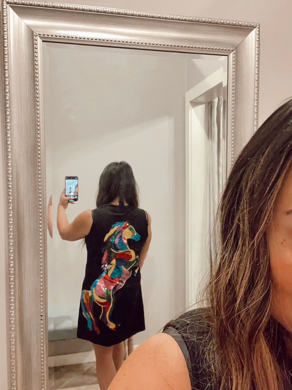 QUEEN OF SPARKLES Sequin HORSE Tank Dress