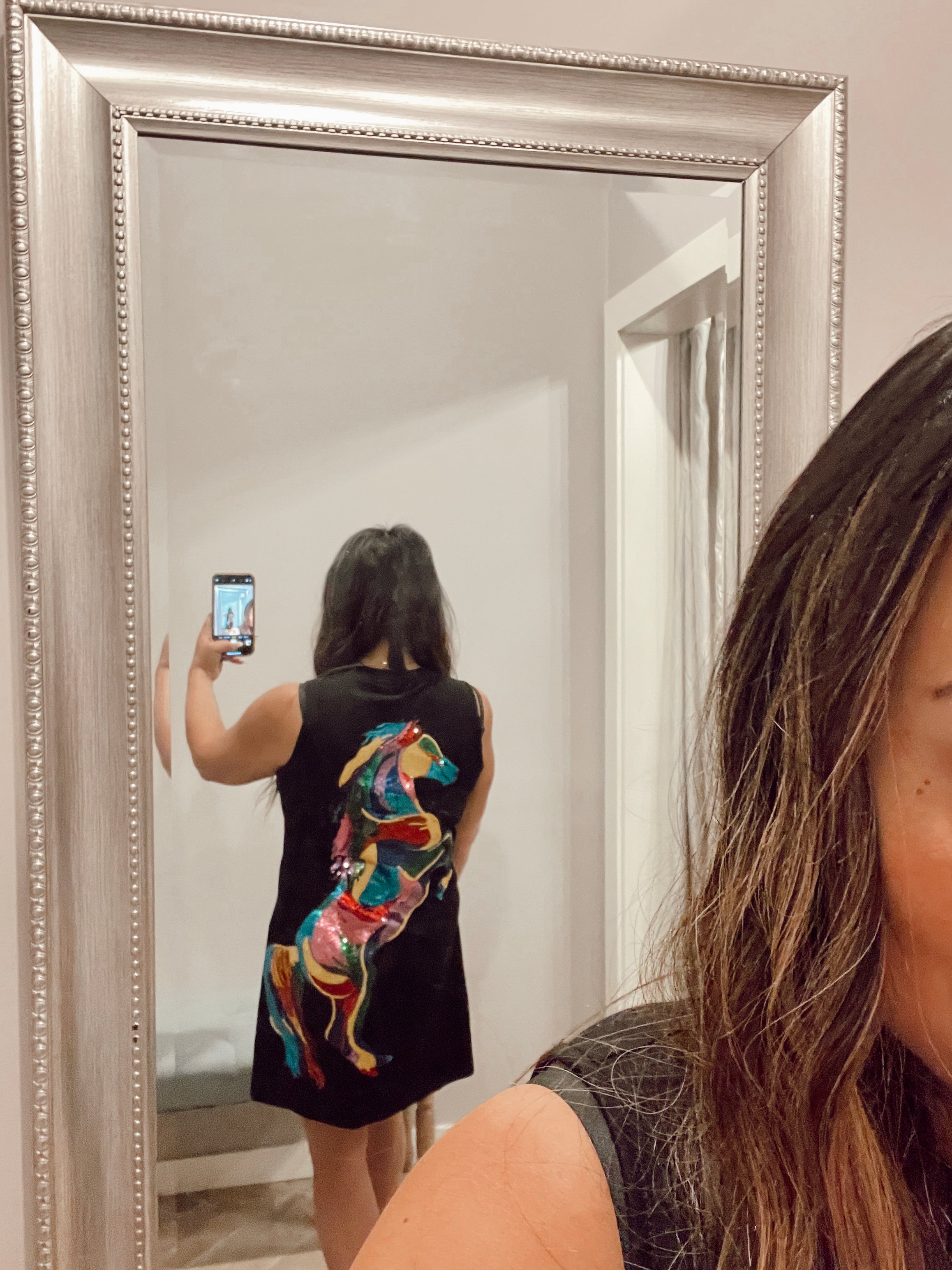 QUEEN OF SPARKLES Sequin HORSE Tank Dress