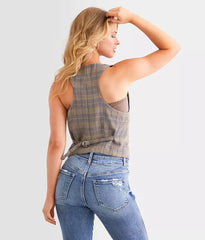 FREE PEOPLE Plaid LIBBY Vest Top