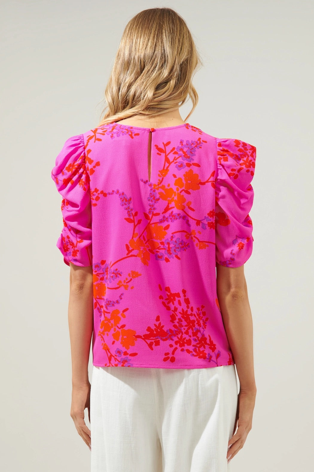 SEIKO Floral DrapeSleeve Blouse