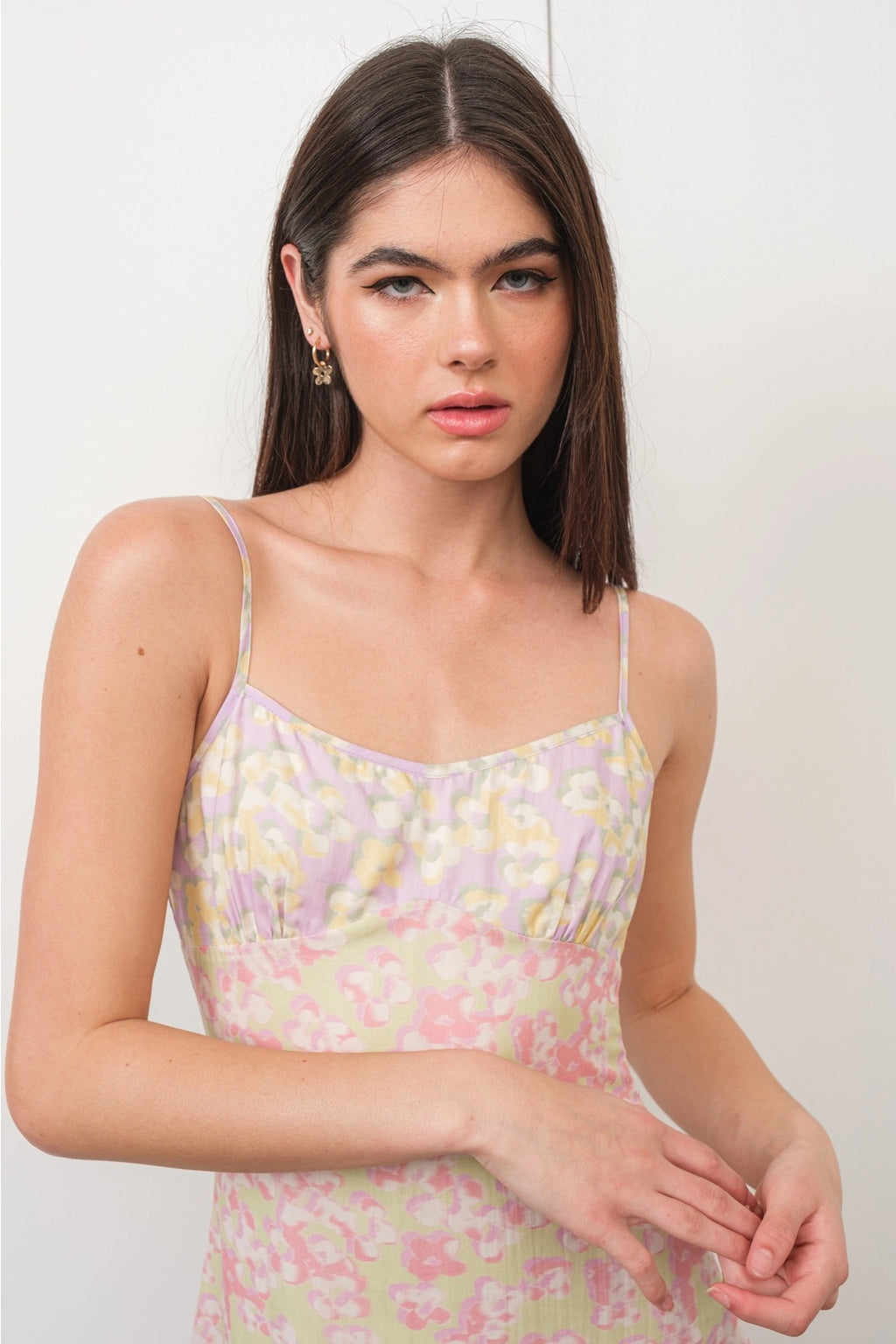PG LARKIN MixPrint Two-Tone Floral Print Mini Dress