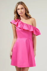 Searcy Ruffle OneShoulder Fit&Flare Dress