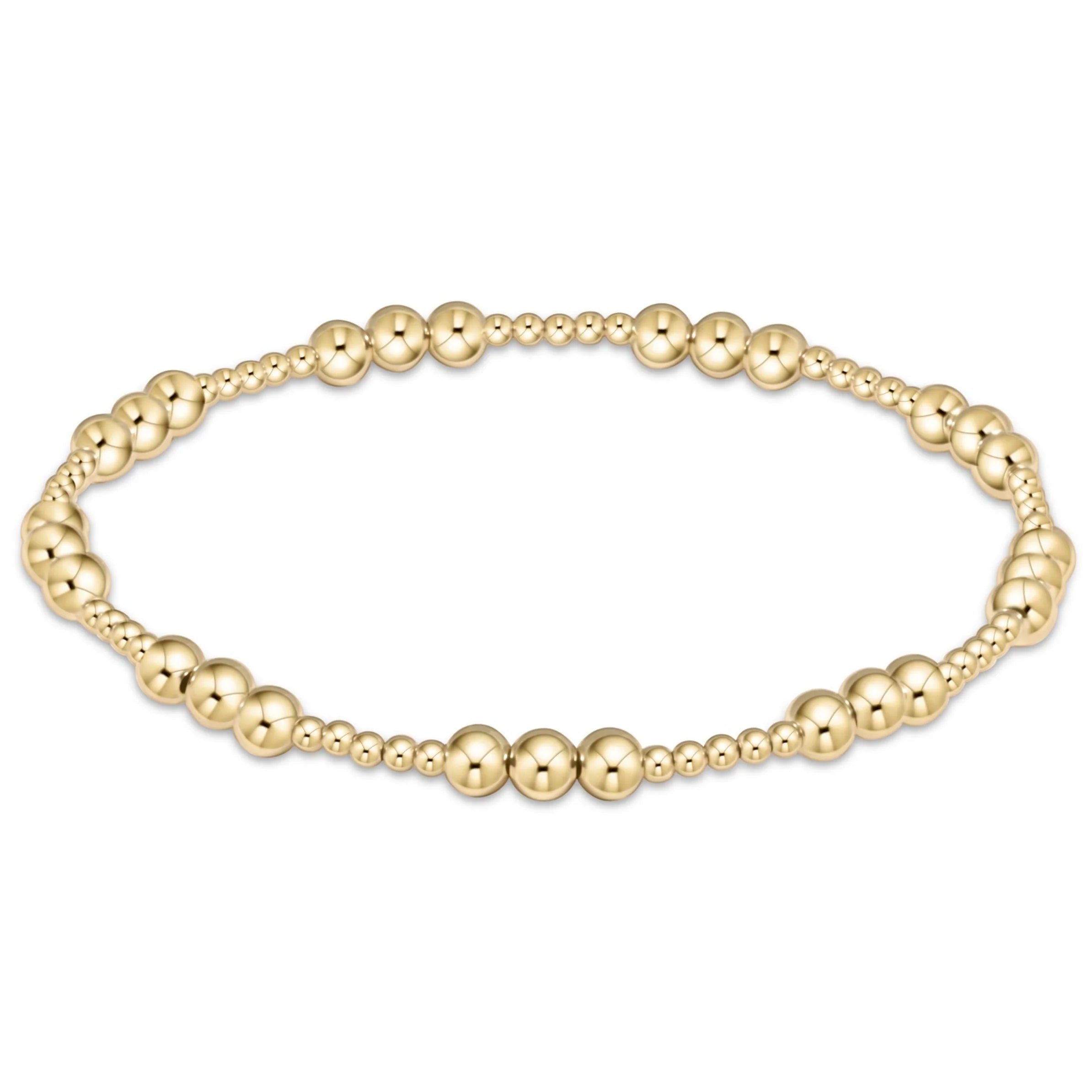 ENEWTON Classic JOY Pattern 6mm Bead Bracelet - Gold