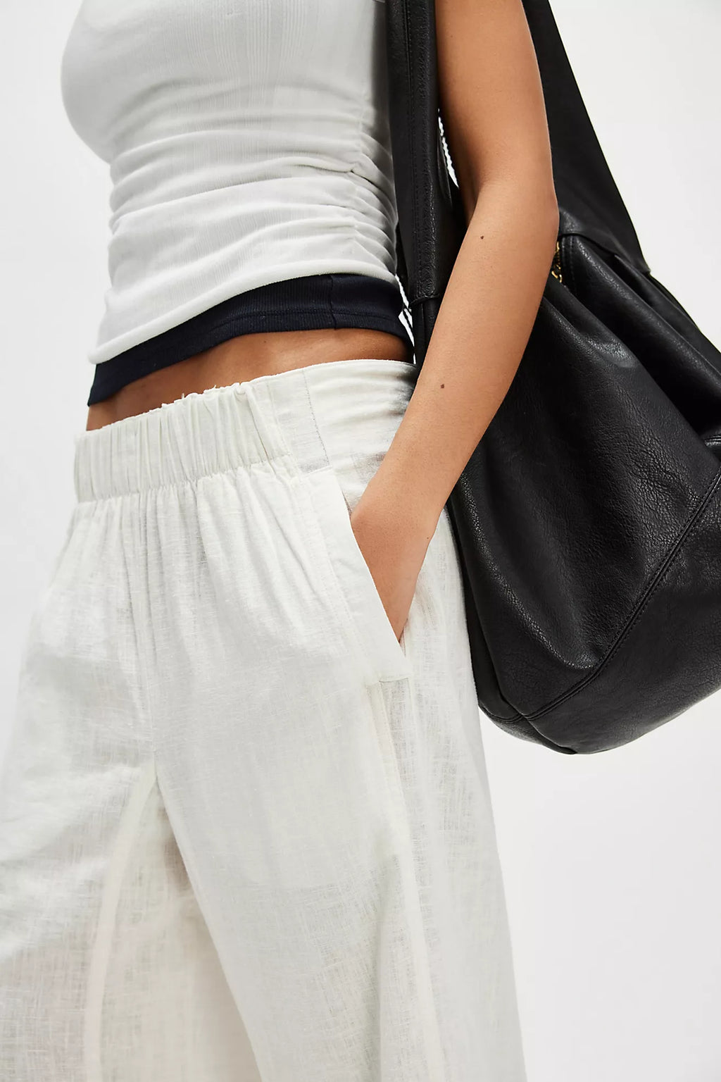 FREE PEOPLE Linen DAYS END Pull On Pants